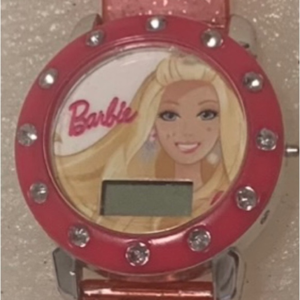 Mattel Barbie Watch - Pink and Orange Glitter Strap